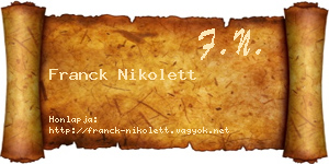 Franck Nikolett névjegykártya